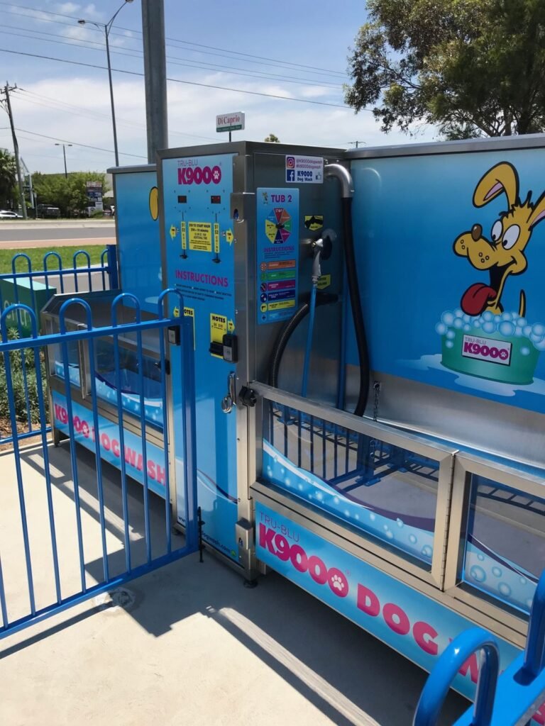 K9000 dog wash Tub 2 controls and wash gun at Extreme Clean Gladstone Park